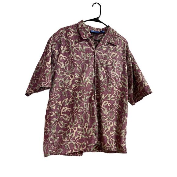 Ocean Pacific Men's Red & Gold Short-Sleeve Casual Button-Up Shirt Large - Picture 1 of 13